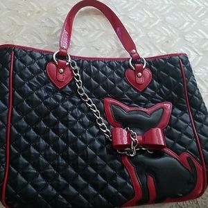 Black and red chihuahua bag
